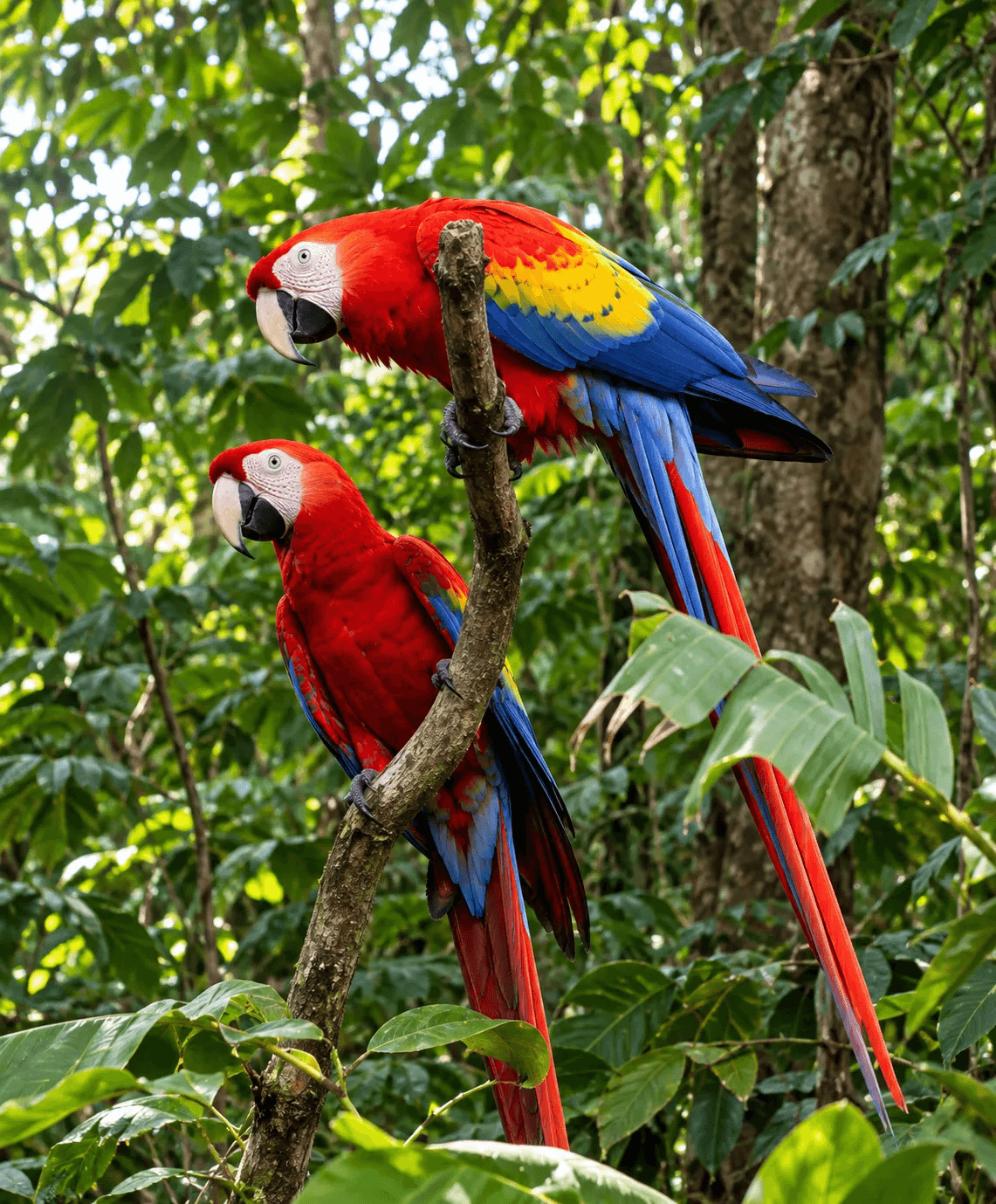 Scarlet macaw perched in the Carara rainforest